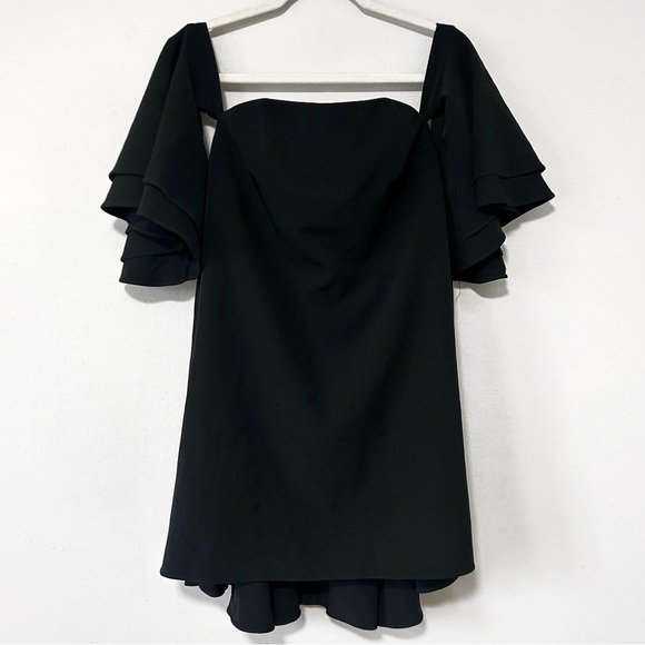 Milly Mila Mini Dress Strapless Off the Shoulder Ruffle Sleeves - Picture 2 of 10